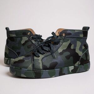 Christian Louboutin Green and Black Sneakers with Cushioned Midsole